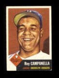 1953 Topps Baseball Card #27 Hall of Famer Roy Campanella Brooklyn Dodgers.