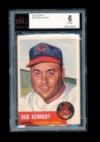 1953 Topps Baseball Card #33 Bob Kennedy Cleveland Indians. Graded Becketts