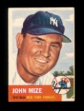 1953 Topps Baseball Card #77 Hall of Famer John Mize New York Yankees. EX -