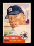 1953 Topps Baseball Card Scarce Short Print #82 Hall of Famer Mickey Mantle