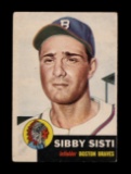 1953 Topps Baseball Card #124 Sibby Sisti Boston Braves. VG/EX - EX Conditi