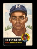 1953 Topps Baseball Card #185 Jim Pendleton Milwaukee Braves. VG - VG/EX+ C