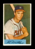 1954 Bowman Baseball Card #64 Hall of Famer Eddie Mathews Milwaukee Braves.
