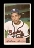 1954 Bowman Baseball Card #224 Bill Bruton Milwaukee Braves.  VG/EX - EX+ C