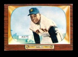 1955 Bowman Baseball Card #184 Hall of Famer Willie Mays New York Giants.