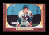 1955 Bowman Baseball Card #212 Jack Dittmer Milwaukee Braves.  EX/MT - NM C