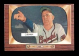 1955 Bowman Baseball Card #298 Charlie Grimm Milwaukee Braves.  EX/MT - NM