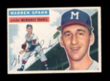 1956 Topps Baseball Card #10 Hall of Famer Warren Spahn Milwaukee Braves.