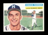 1956 Topps Baseball Card #69 Chuck Tanner Milwaukee Braves.  EX - EX/MT Con