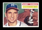 1956 Topps Baseball Card #257 Bobby Thomson Milwaukee Braves.  EX/MT - NM+