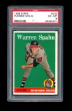 1958 Topps Baseball Card #270 Hall of Famer Warren Spahn Milwaukee Braves.