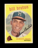 1959 Topps Baseball Card #165 Bill Bruton Milwaukee Braves. EX/MT - NM Cond