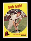 1959 Topps Baseball Card #347 Bob Buhl Milwaukee Braves. EX/MT - NM Conditi