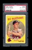 1959 Topps Baseball Card #450 Hall of Famer Ed Mathews Milwaukee Braves. Gr