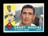 1960 Topps Baseball Card #343 Hall of Famer Sandy Koufax Los Angeles Dodger