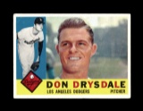 1960 Topps Baseball Card #475 Hall of Famer Don Drysdale Los Angeles Dodger