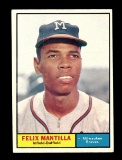 1961 Topps Baseball Card #164 Felix Mantilla Milwaukee Braves. EX/MT - NM C