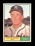 1961 Topps Baseball Card #278 Don McMahon Milwaukee Braves. EX/MT - NM Cond