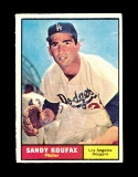 1961 Topps Baseball Card #344 Hall of Famer Sandy Koufax Los Angeles Dodger