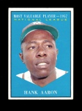 1961 Topps Baseball Card #484 National League MVP 1957 Hall of Famer Hank A