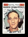 1961 Topps Baseball Card #589 All Star Hall of Famer Warren Spahn Milwaukee