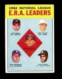 1963 Topps Baseball Card #5 National League 1962 ERA Leaders: Shaw, Purkey,