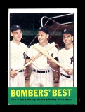 1963 Topps Baseball Card #173 Bombers Best: Tresh, Mantle, Richardson. EX/M
