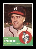 1963 Topps Baseball Card #179 Ron Piche Milwaukee Braves. EX/MT - NM Condit