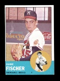 1963 Topps Baseball Card #554 Hank Fischer Milwaukee Braves. EX/MT - NM Con