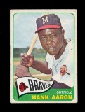1965 Topps Baseball Card #170 Hall of Famer Hank Aaron Milwaukee Braves. VG