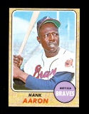 1968 Topps Baseball Card #110 Hall of Famer Hank Aaron Atlanta Braves. EX/M