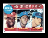 1969 Topps Baseball Card #12 National League 1968 Strikeout Leaders: Gibson