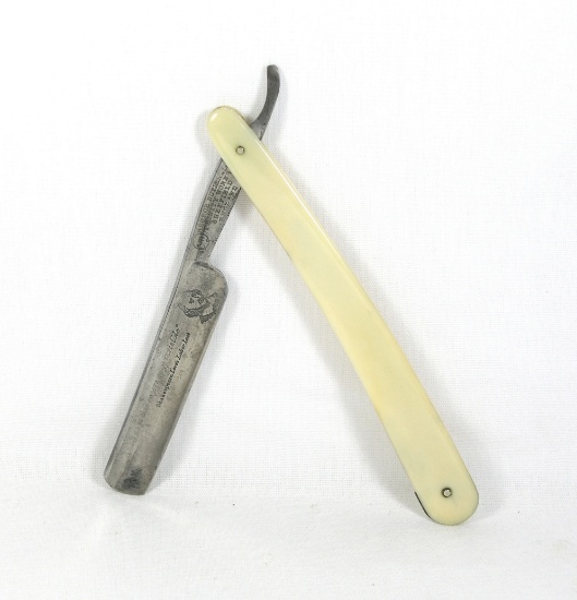 Geo. Butler & Co.  Sheffield, Eng.  Round point blade straight razor with S