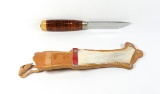 Vintage  Hunting Knife from Joropuukko Finland.  Has stacked birch handle a