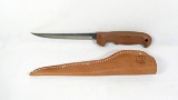 Case XX Made in USA Fish Filet knife w/sheath.  11-1/8