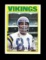 1972 Topps Football Card #20 Hall of Famer Carl Eller Minnesota Vikings. NM