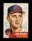 1953 Topps Baseball Card Scarce Short Print #80 Jim Hegan Cleveland Indians