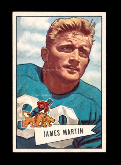 1952 Bowman Large Football Card #52 James Martin Detroit Lions. EX/MT - NM