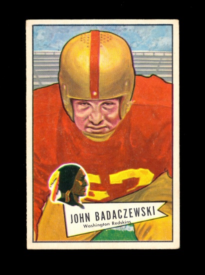 1952 Bowman Large Football Card #112 John Badaczewski Washington Redskins.