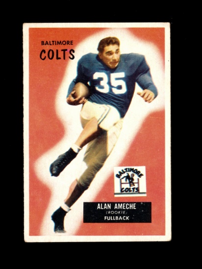 1955 Bowman ROOKIE Football Card #8 Rookie Alan Ameche Baltimore Colts. EX