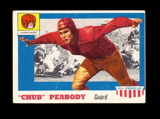 1955 Topps All American Football Card #72 Endicott "Chub" Peabody Harvard.