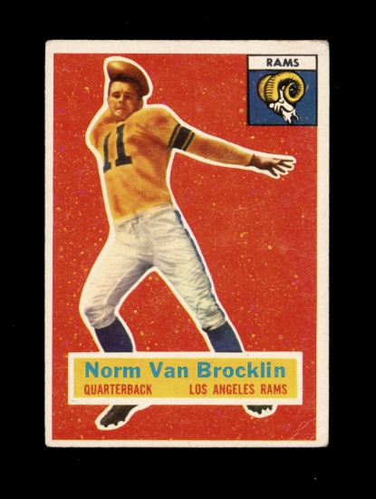 1956 Topps Football Card #6 Hall of Famer Norm Van Brocklin Los Angeles Ram