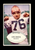 1953 Bowman Football Card (Scarce Short Print) #95 Hall of Famer Lou Groza