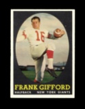 1958 Topps Football Card #73 Hall of Famer Frank Gifford New York Giants. E