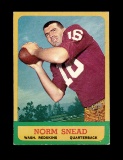 1963 Topps Football Card (Scrace Short Print) #158 Norm Snead Washington Re
