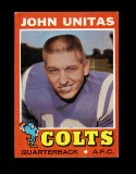 1971 Topps Football Card #1 Hall of Famer Johnny Unitas Baltimore Colts. EX