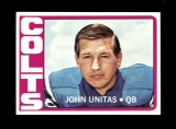 1972 Topps Football Card #165 Hall of Famer Johnny Unitas Baltimore Colts.