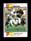 1973 Topps Football Card #500 Hall of Famer OJ Simpson Buffalo Bills. NM -