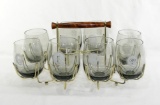 (8) 1960s-70s Smoked Glass Barware NFL/Green Bay Packers Drink/Cocktail Gla