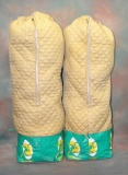 (2) Rare 1960s Green Bay Packers Stadium Leg Warmers/Blanket. Made with a V